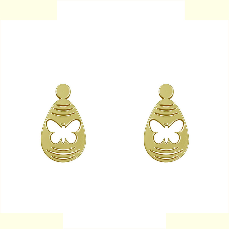 گوشواره طلا 18 عیار زنانه مدوپد مدل پروانه کد GA1-10463