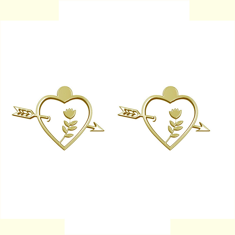گوشواره طلا 18 عیار زنانه مدوپد مدل قلب کد GA1-10464