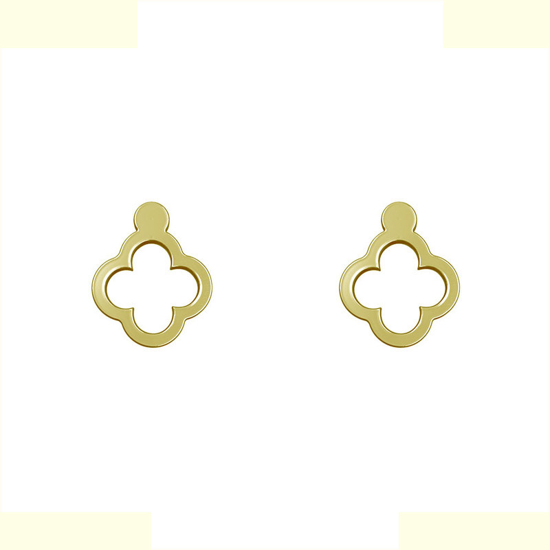 گوشواره طلا 18 عیار زنانه مدوپد مدل گل کد GA1-10475