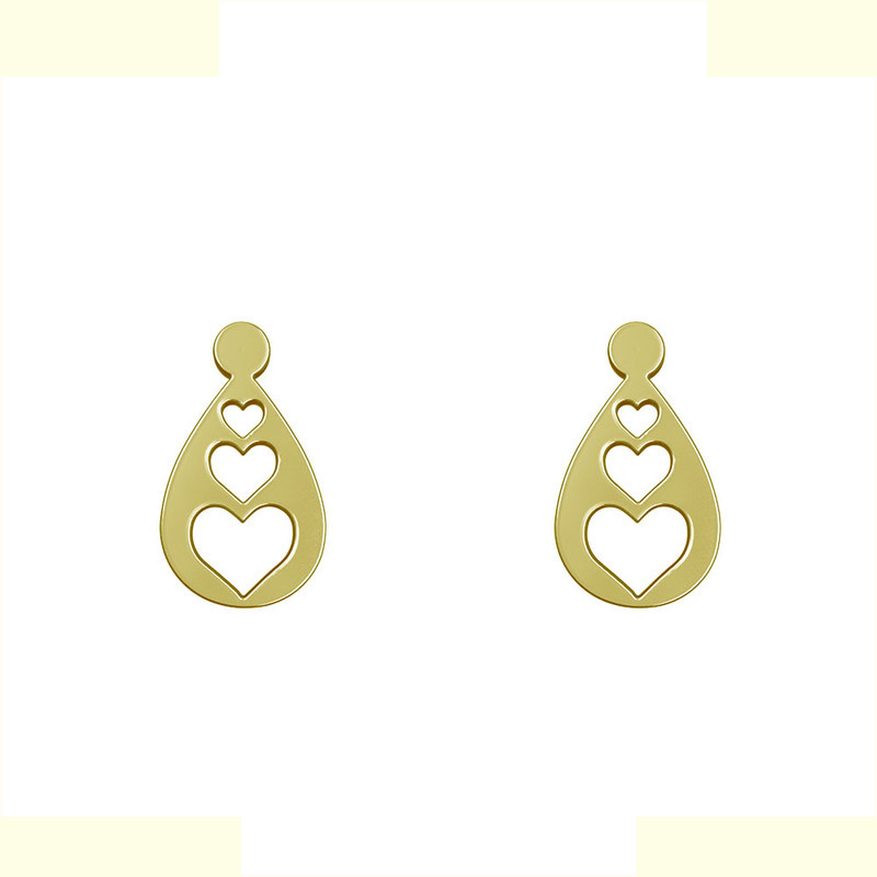 گوشواره طلا 18 عیار زنانه مدوپد مدل قلب کد GA1-10478