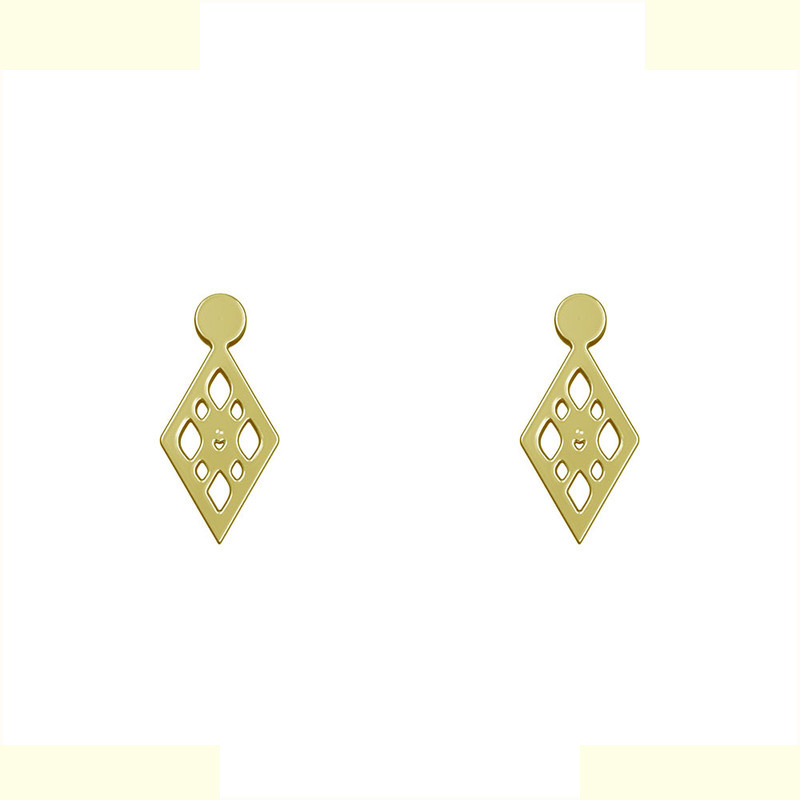 گوشواره طلا 18 عیار زنانه مدوپد مدل لوزی کد GA1-10480