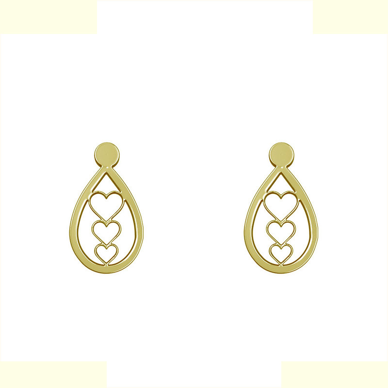 گوشواره طلا 18 عیار زنانه مدوپد مدل قلب کد GA1-10491