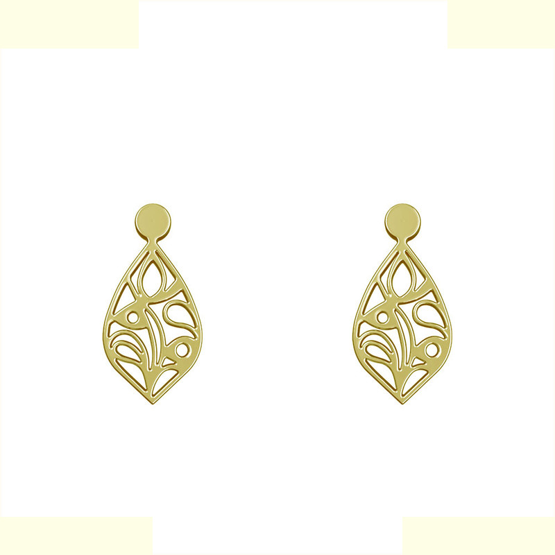 گوشواره طلا 18 عیار زنانه مدوپد مدل اشک کد GA1-10493