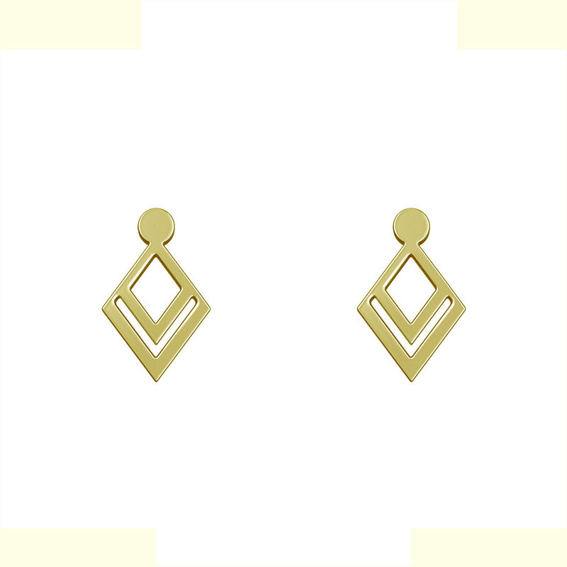 گوشواره طلا 18 عیار زنانه مدوپد مدل لوزی کد GA1-10501