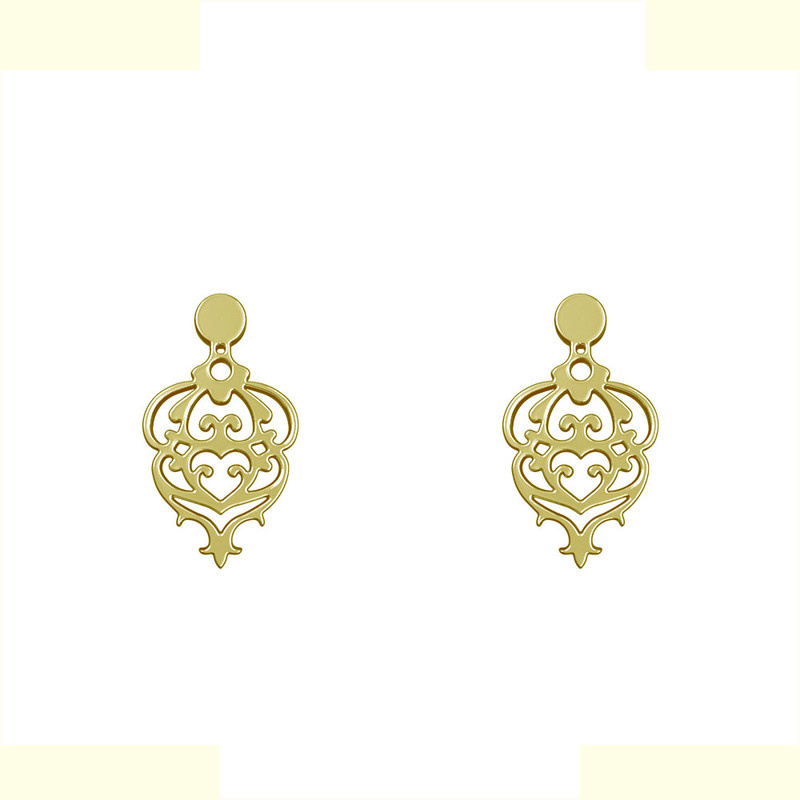 گوشواره طلا 18 عیار زنانه مدوپد مدل اسلیمی کد GA1-10508