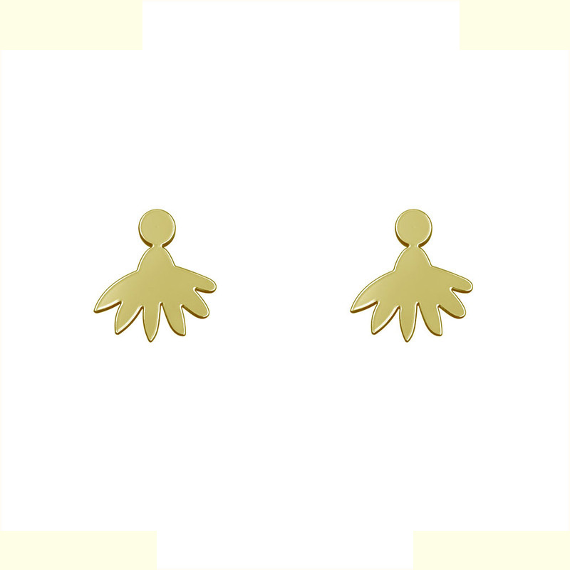 گوشواره طلا 18 عیار زنانه مدوپد مدل برگ کد GA1-10515