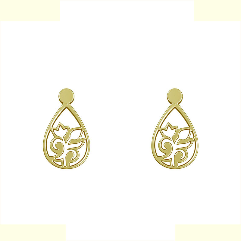 گوشواره طلا 18 عیار زنانه مدوپد مدل گل کد GA1-10520