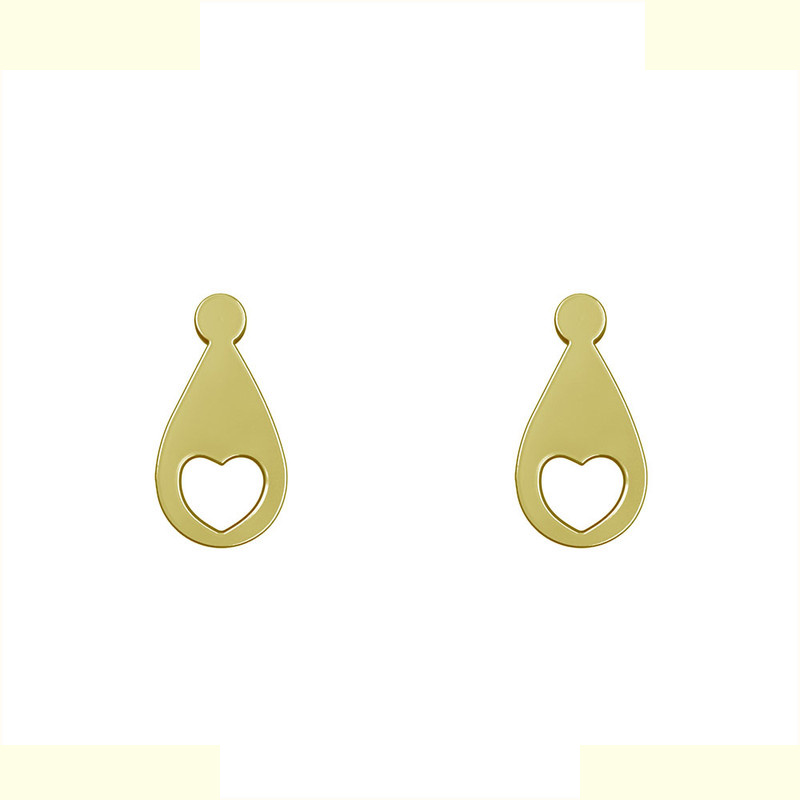 گوشواره طلا 18 عیار زنانه مدوپد مدل قلب کد GA1-10559