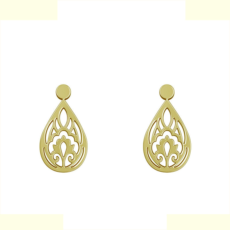 گوشواره طلا 18 عیار زنانه مدوپد مدل اشک اسلیمی کد GA1-10570