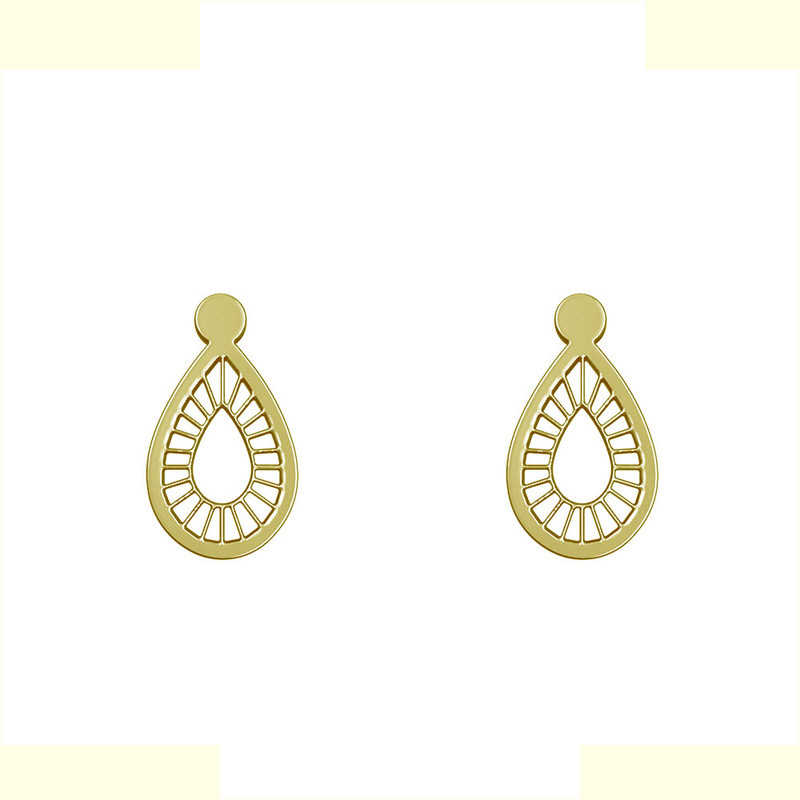 گوشواره طلا 18 عیار زنانه مدوپد مدل اشک کد GA1-10573