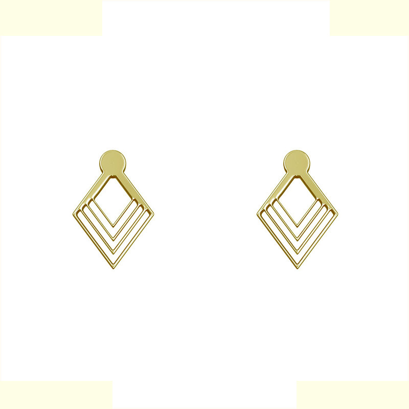 گوشواره طلا 18 عیار زنانه مدوپد مدل لوزی کد GA1-10576