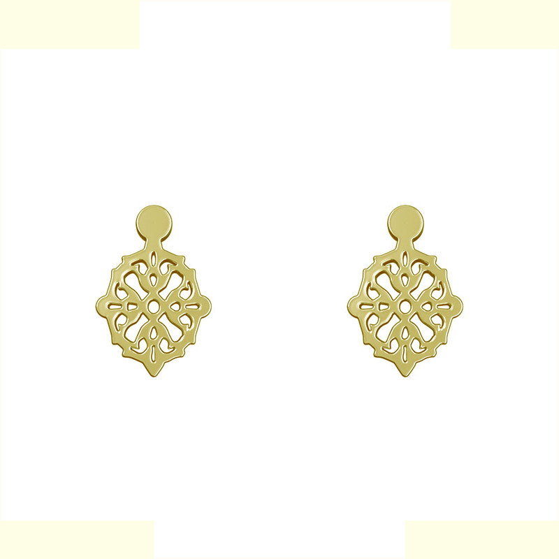 گوشواره طلا 18 عیار زنانه مدوپد مدل اسلیمی کد GA1-10588