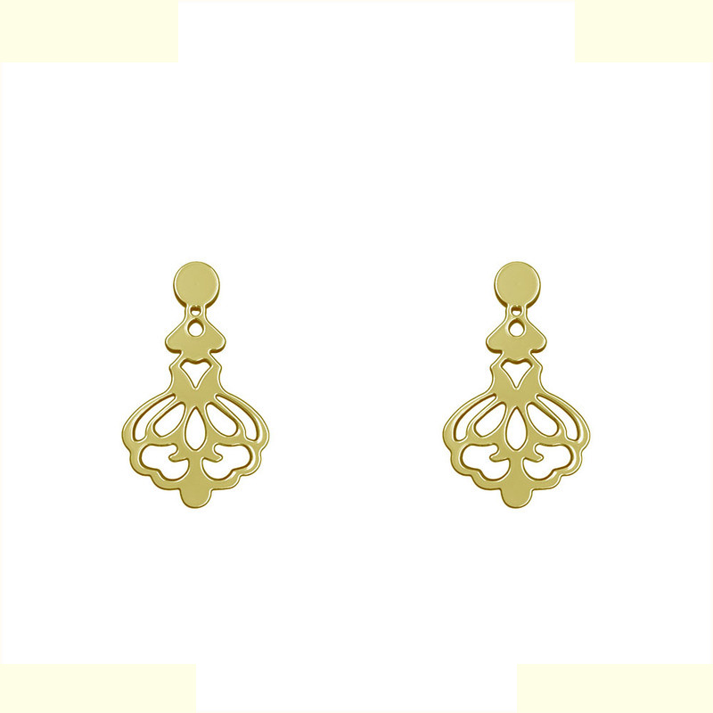 گوشواره طلا 18 عیار زنانه مدوپد مدل اسلیمی کد GA1-10602