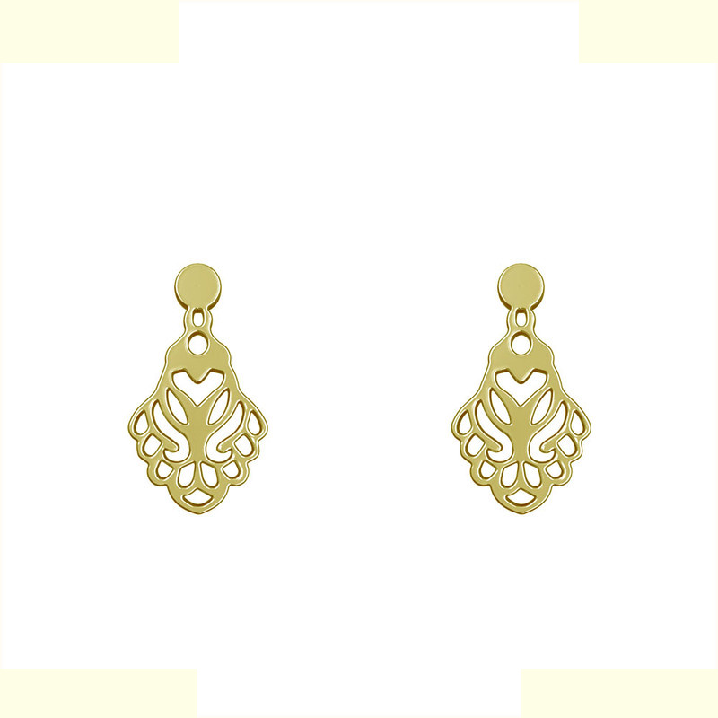 گوشواره طلا 18 عیار زنانه مدوپد مدل اسلیمی کد GA1-10622