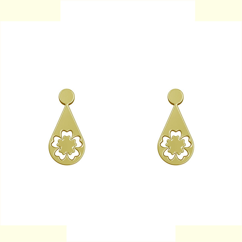 گوشواره طلا 18 عیار زنانه مدوپد مدل گل کد GA1-10625