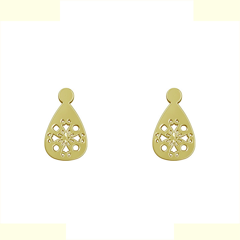 گوشواره طلا 18 عیار زنانه مدوپد مدل گل کد GA1-10630