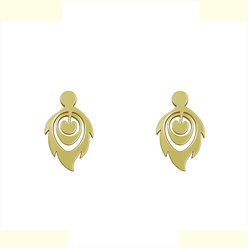 گوشواره طلا 18 عیار زنانه مدوپد مدل برگ کد GA1-10633