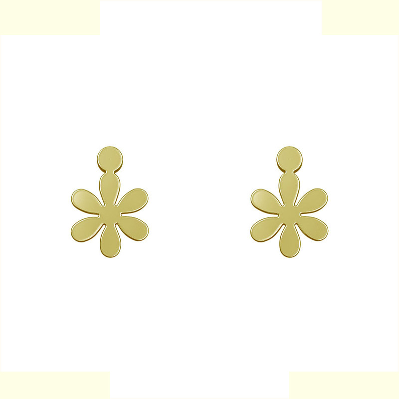 گوشواره طلا 18 عیار زنانه مدوپد مدل گل کد GA1-10638