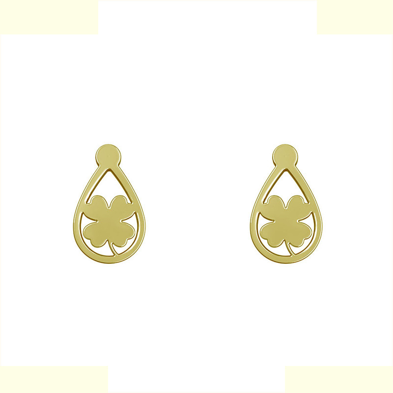 گوشواره طلا 18 عیار زنانه مدوپد مدل گل کد GA1-10645