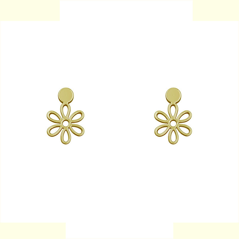 گوشواره طلا 18 عیار زنانه مدوپد مدل گل کد GA1-10664