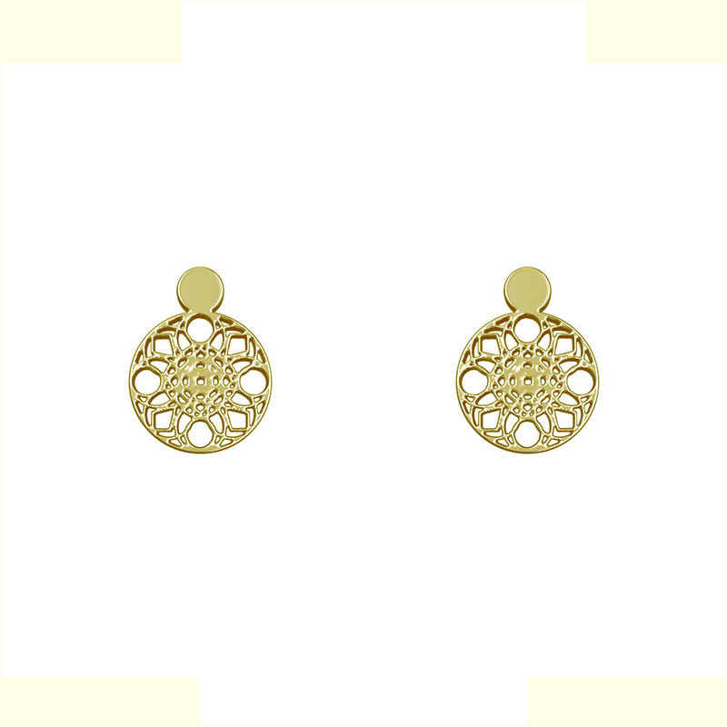 گوشواره طلا 18 عیار زنانه مدوپد مدل دایره کد GA1-10668