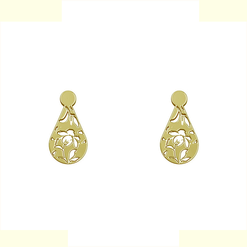 گوشواره طلا 18 عیار زنانه مدوپد مدل گل کد GA1-10672