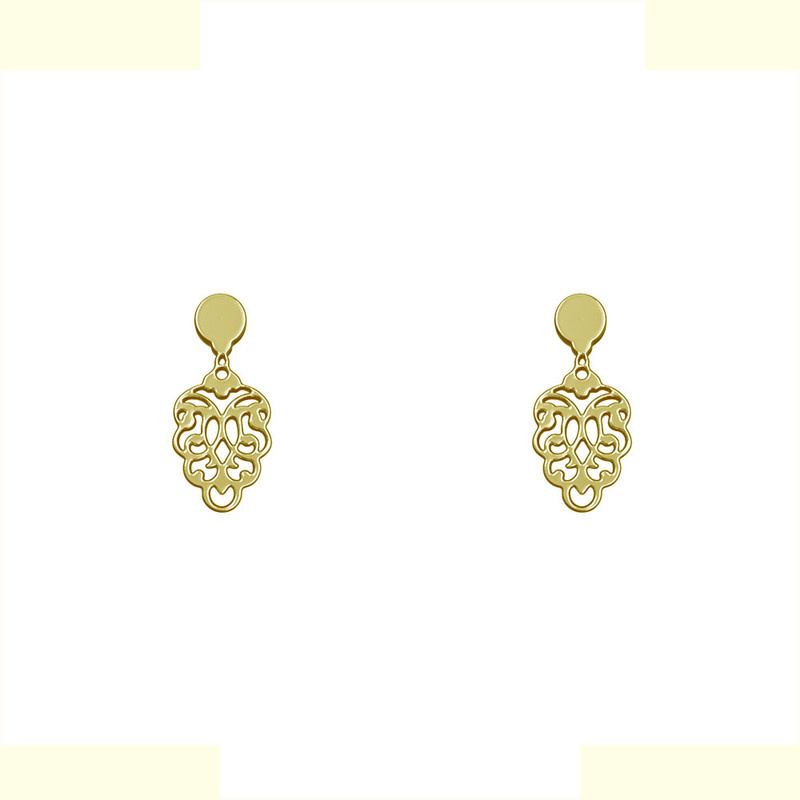 گوشواره طلا 18 عیار زنانه مدوپد مدل اسلیمی کد GA1-10674