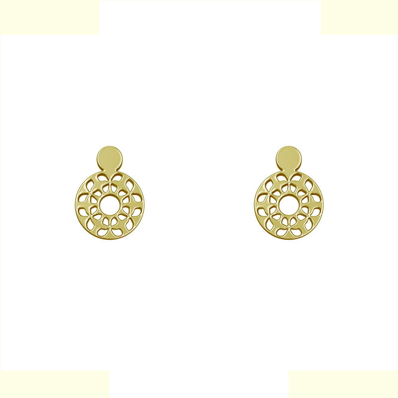 گوشواره طلا 18 عیار زنانه مدوپد مدل دایره کد GA1-10678