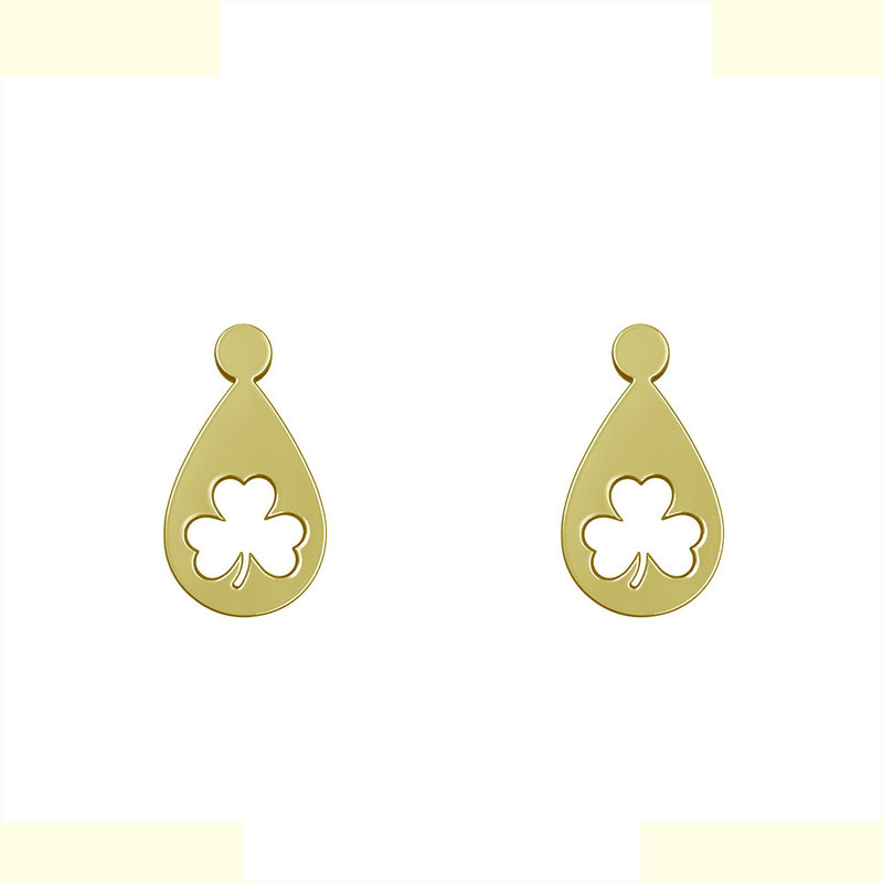 گوشواره طلا 18 عیار زنانه مدوپد مدل گل کد GA1-10696