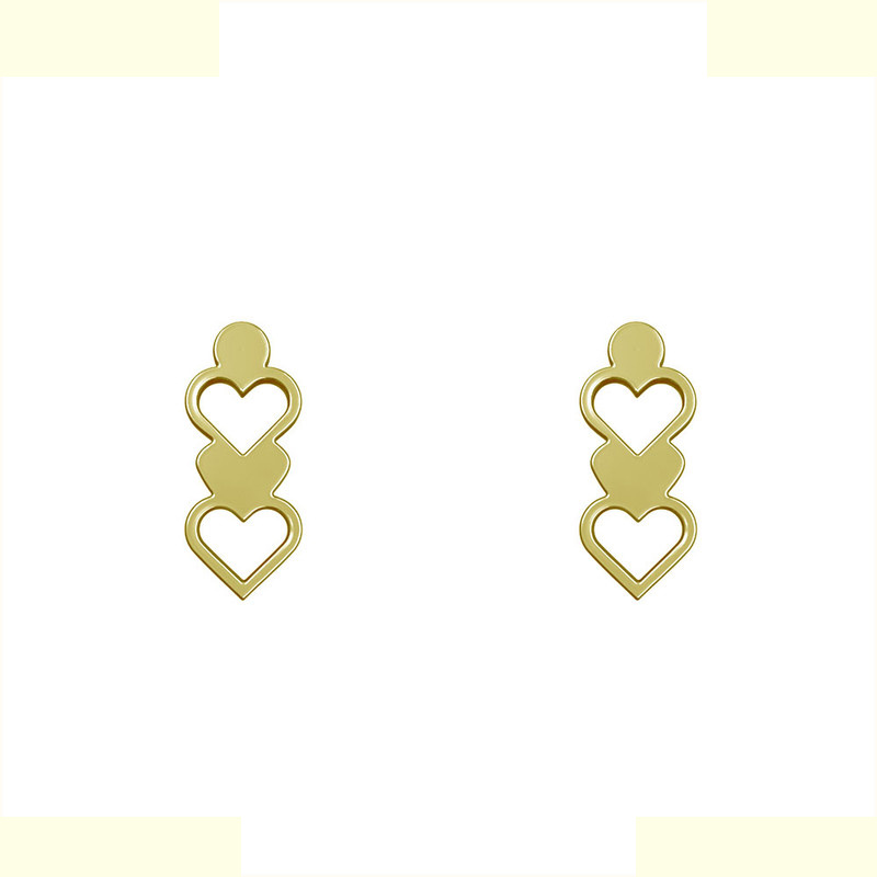 گوشواره طلا 18 عیار زنانه مدوپد مدل قلب کد GA1-10700