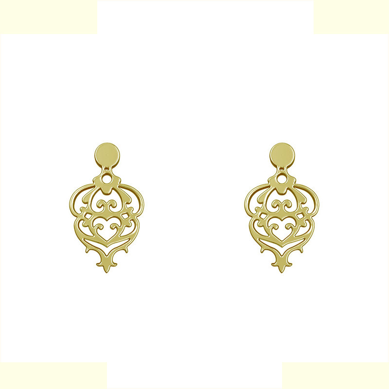 گوشواره طلا 18 عیار زنانه مدوپد مدل اسلیمی کد GA1-10701