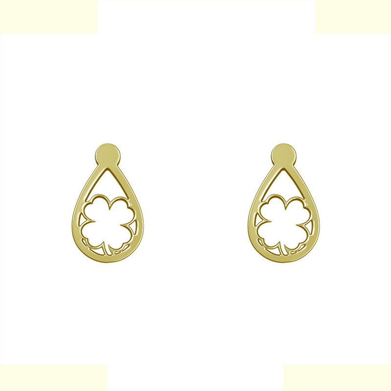 گوشواره طلا 18 عیار زنانه مدوپد مدل گل کد GA1-10703