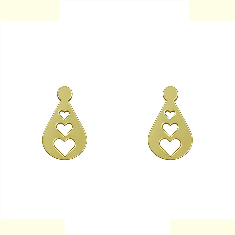 گوشواره طلا 18 عیار زنانه مدوپد مدل قلب کد GA1-10712