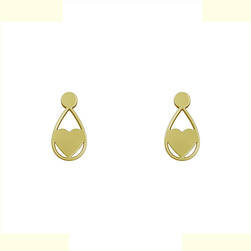 گوشواره طلا 18 عیار زنانه مدوپد مدل قلب کد GA1-10722