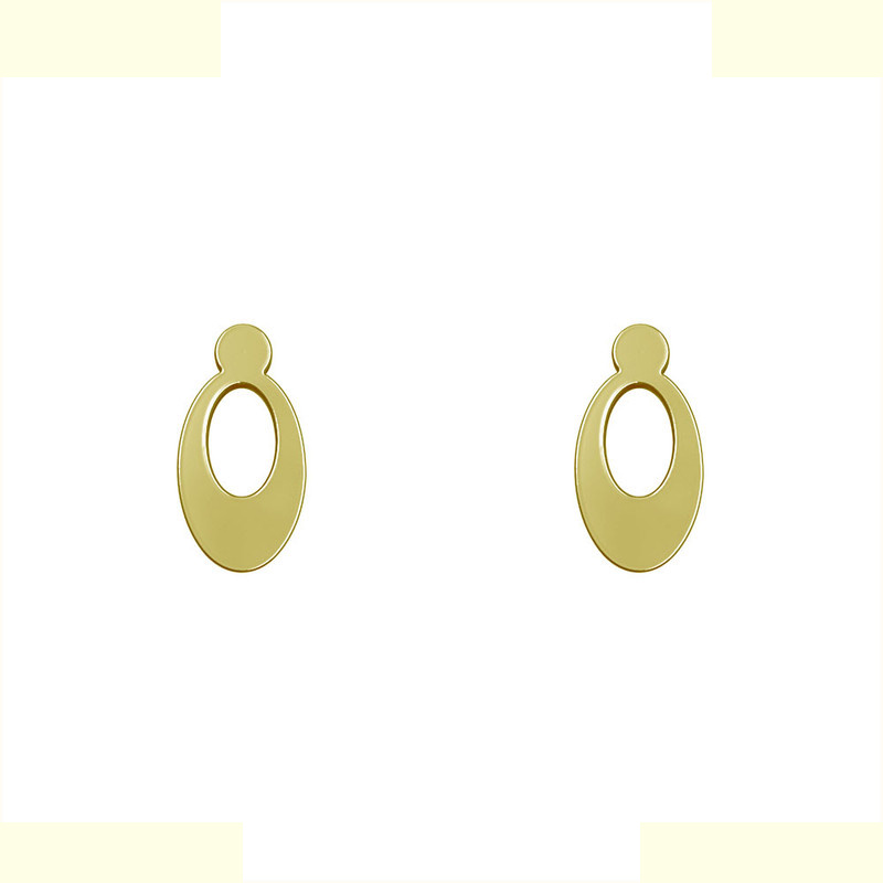 گوشواره طلا 18 عیار زنانه مدوپد مدل بیضی کد GA1-10729