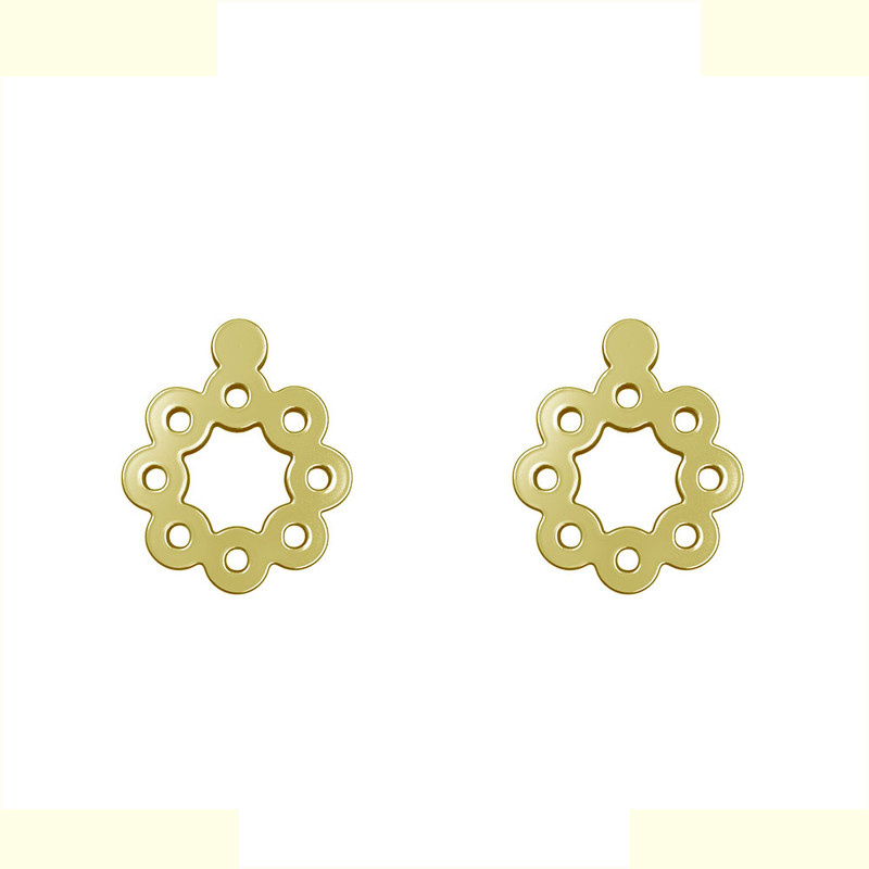 گوشواره طلا 18 عیار زنانه مدوپد مدل گل کد GA1-10732