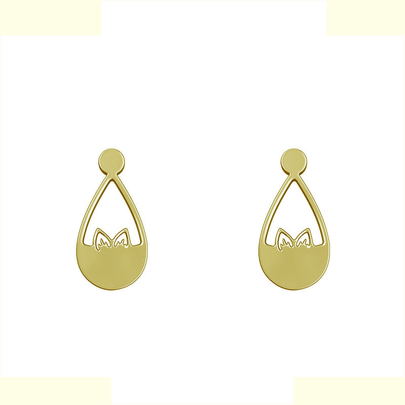 گوشواره طلا 18 عیار زنانه مدوپد مدل اشک کد GA1-10734