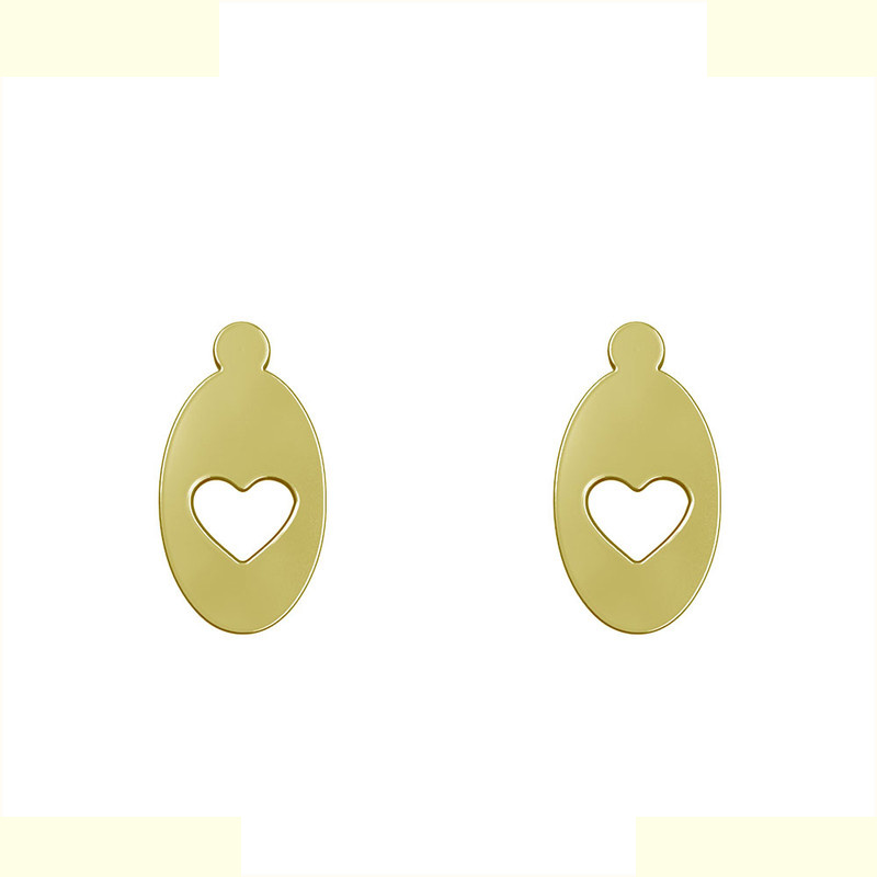 گوشواره طلا 18 عیار زنانه مدوپد مدل قلب کد GA1-10736