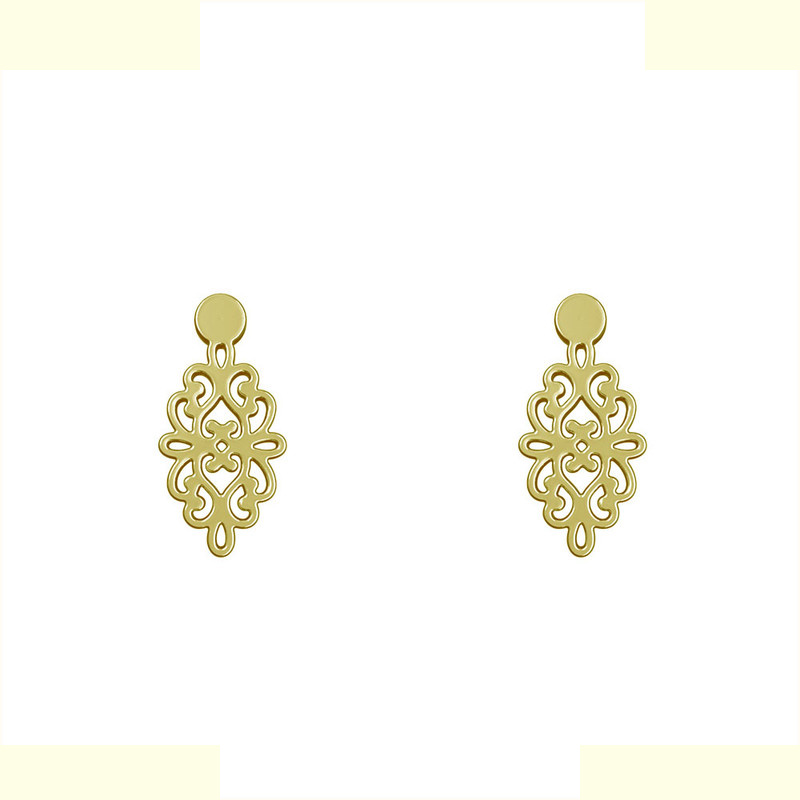 گوشواره طلا 18 عیار زنانه مدوپد مدل اسلیمی کد GA1-10751