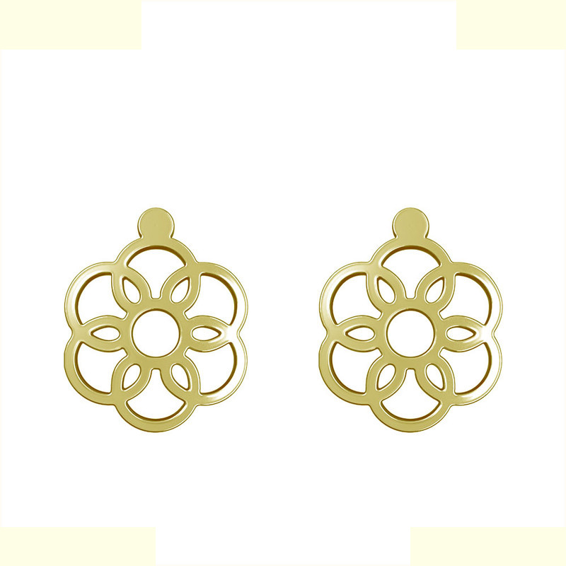 گوشواره طلا 18 عیار زنانه مدوپد مدل گل کد GA1-10752