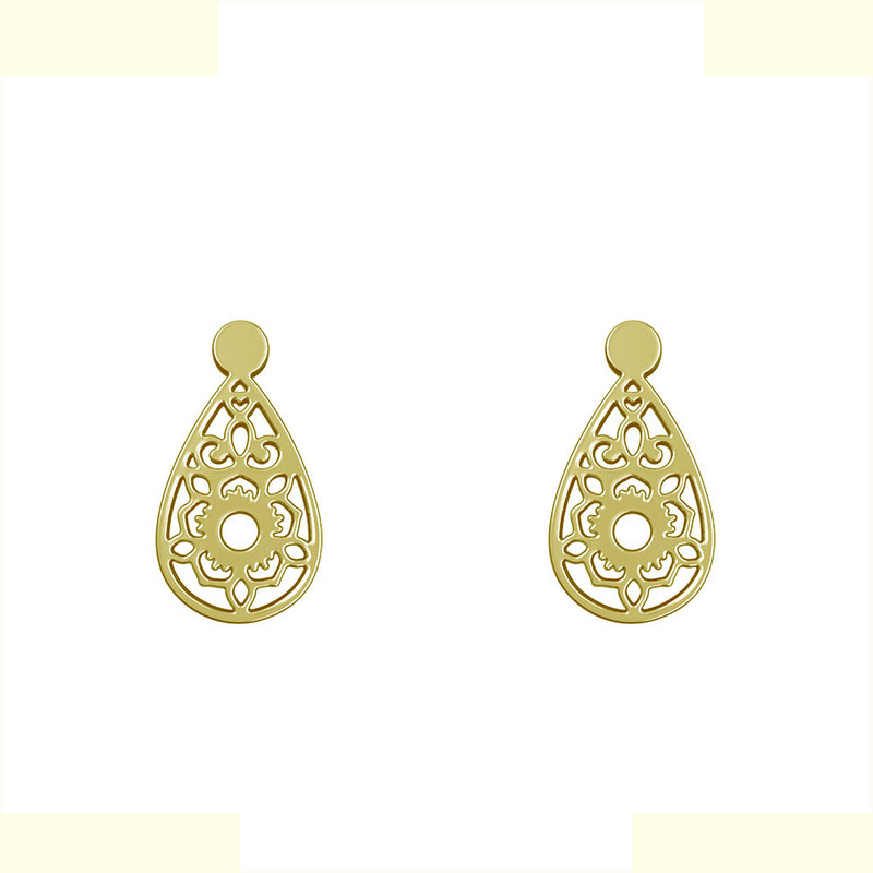 گوشواره طلا 18 عیار زنانه مدوپد مدل اشک کد GA1-10753