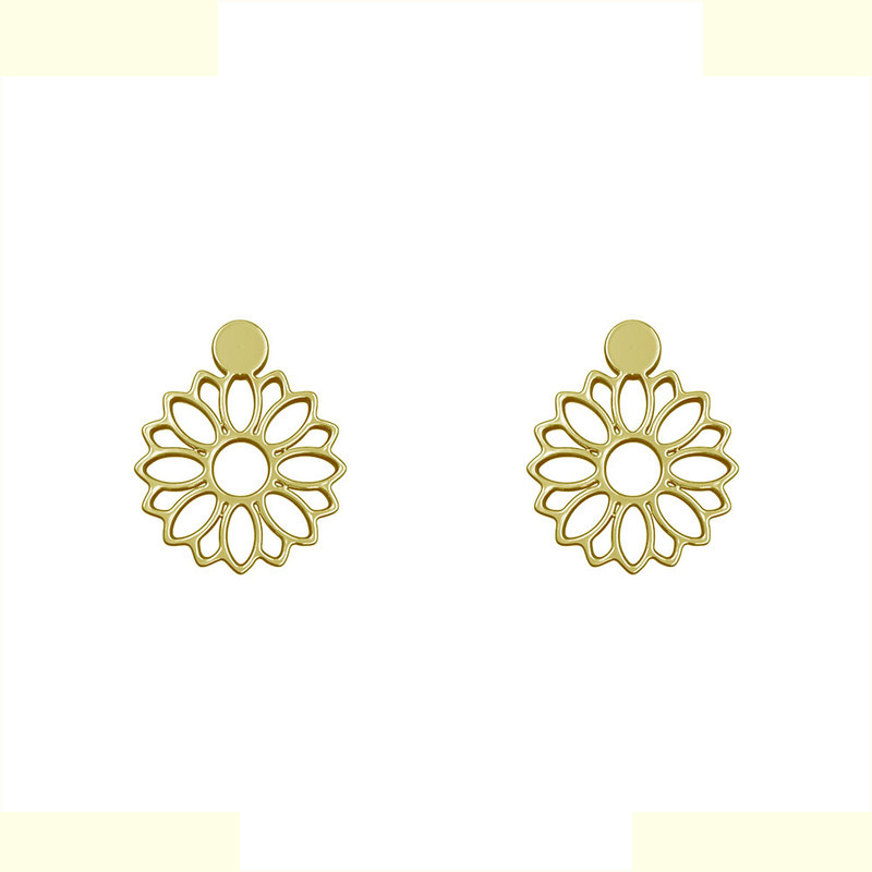 گوشواره طلا 18 عیار زنانه مدوپد مدل گل کد GA1-10761