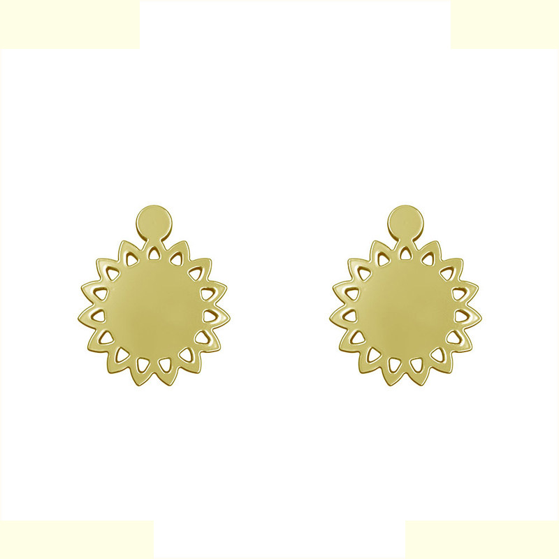 گوشواره طلا 18 عیار زنانه مدوپد مدل گل کد GA1-10763