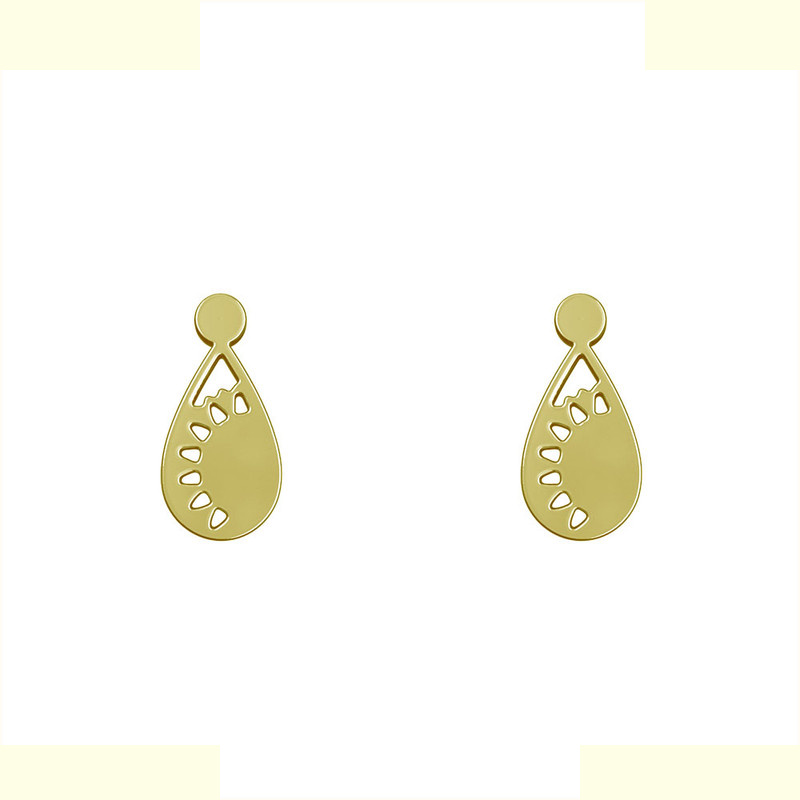 گوشواره طلا 18 عیار زنانه مدوپد مدل اشک و گل کد GA1-10776