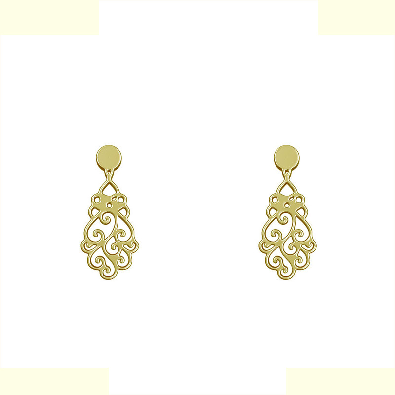 گوشواره طلا 18 عیار زنانه مدوپد مدل اسلیمی کد GA1-10792