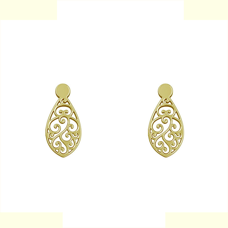 گوشواره طلا 18 عیار زنانه مدوپد مدل اسلمیی کد GA1-10802