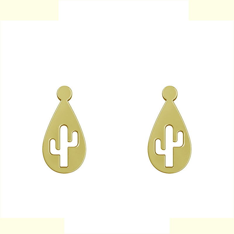 گوشواره طلا 18 عیار زنانه مدوپد مدل کاکتوس کد GA1-10810