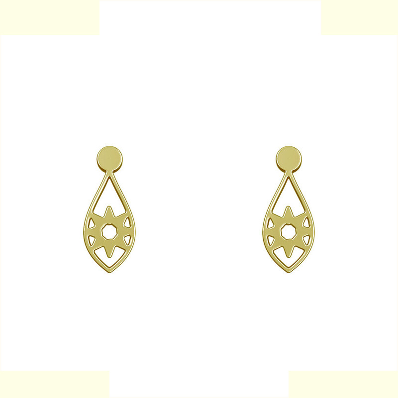 گوشواره طلا 18 عیار زنانه مدوپد مدل گل کد GA1-10826