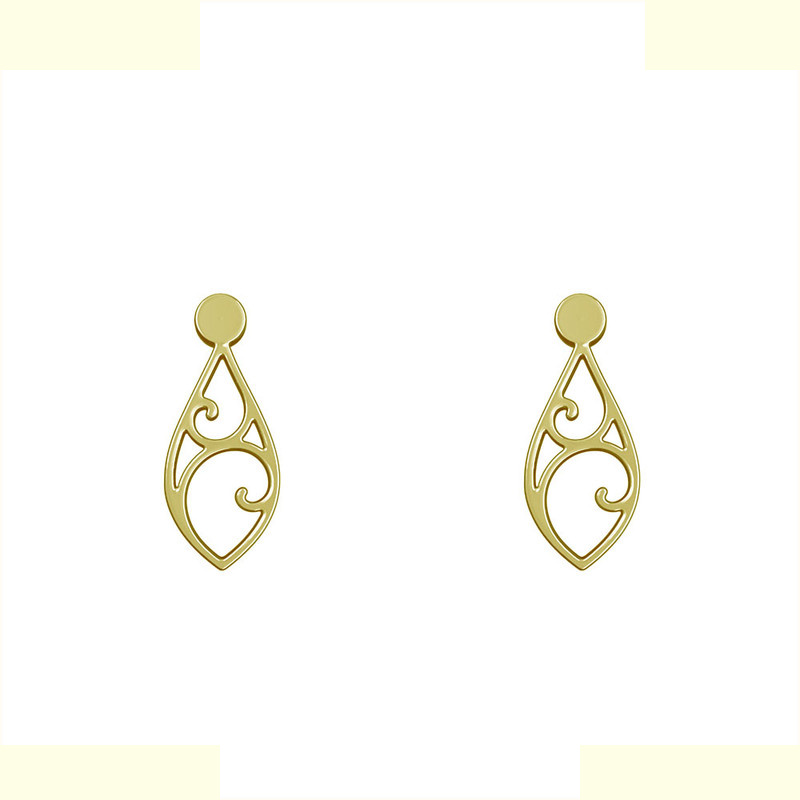 گوشواره طلا 18 عیار زنانه مدوپد مدل اشک کد GA1-10843