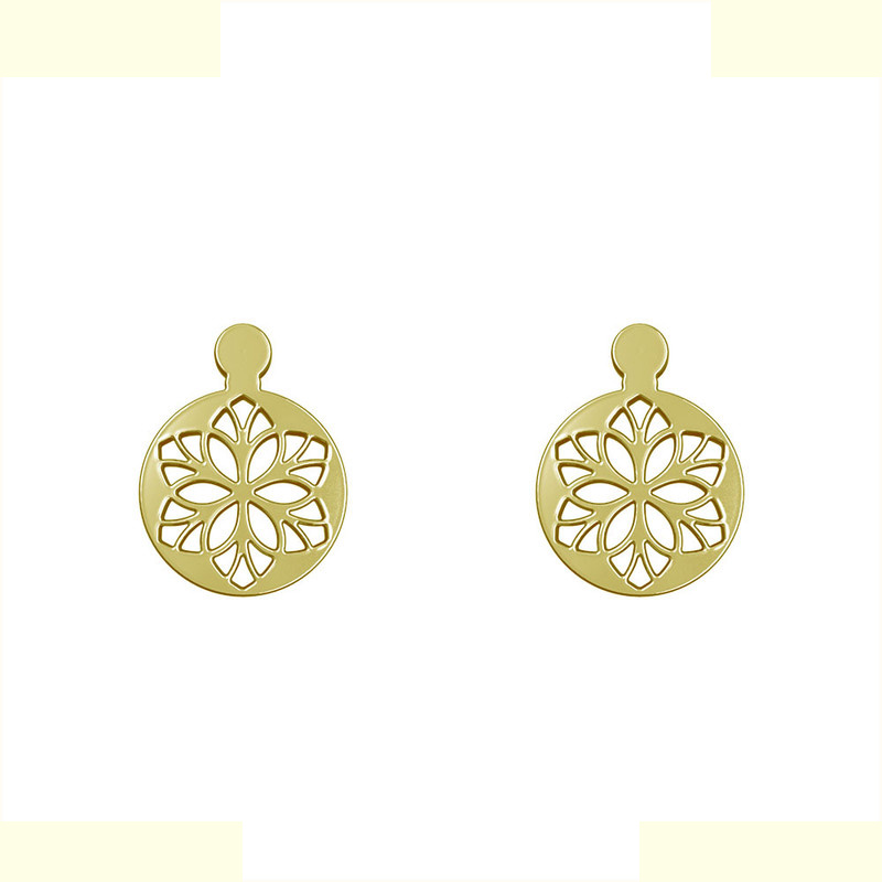 گوشواره طلا 18 عیار زنانه مدوپد مدل گل کد GA1-10856